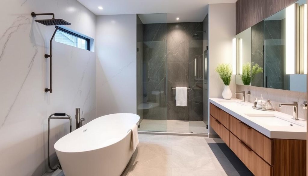 Completed luxury bathroom renovation by ANE Constructions in Sydney home Completed luxury bathroom renovation by ANE Constructions in Sydney home