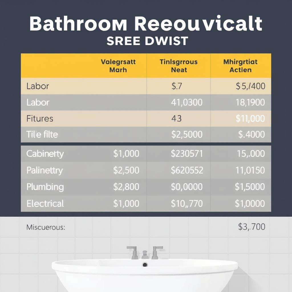 Cost breakdown chart for typical Sydney bathroom remodeling project Cost breakdown chart for typical Sydney bathroom remodeling project